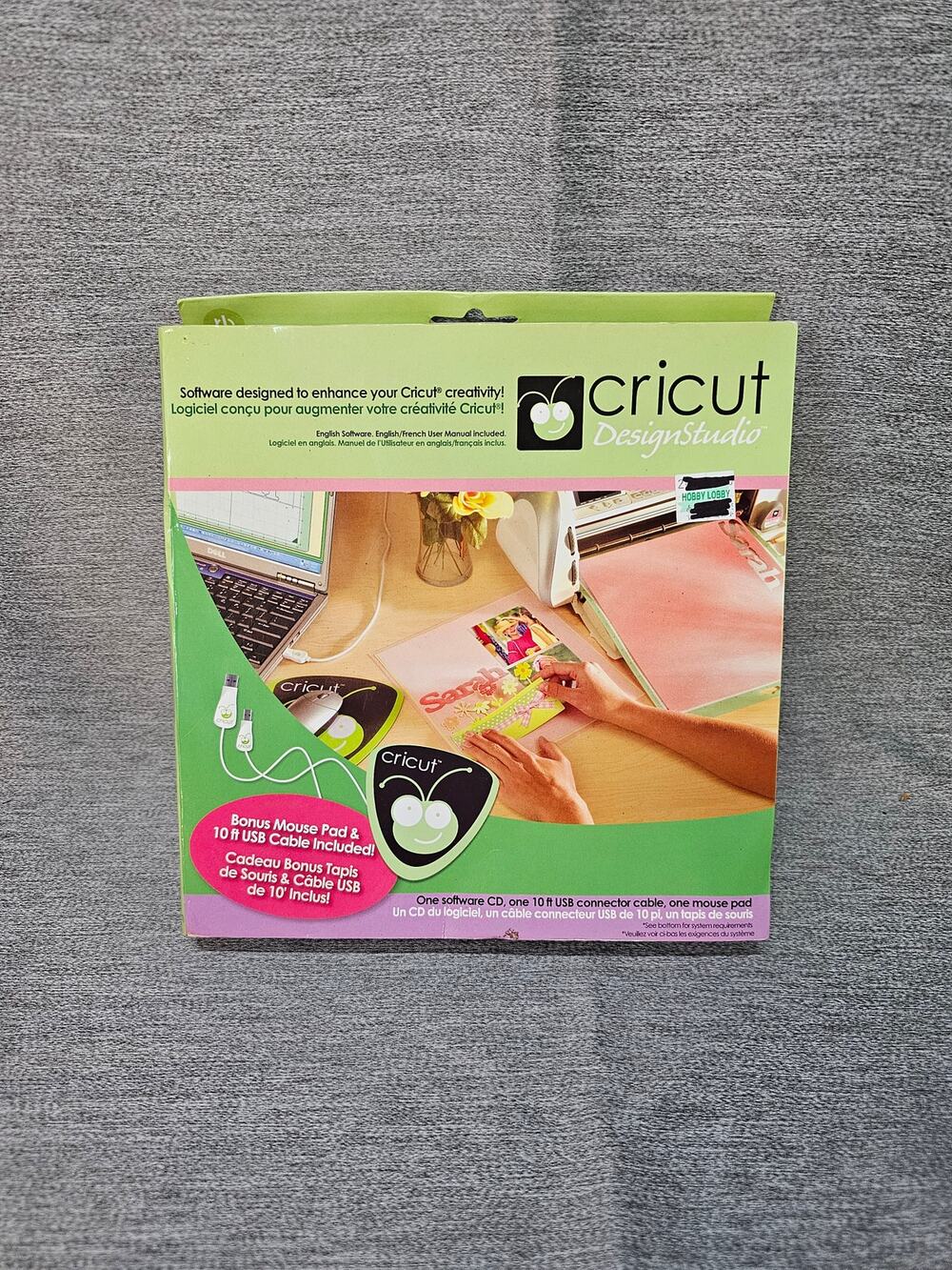 NEW Cricut Design Studio Software 29-0500 Provo Craft 10ft USB Cable Mouse Pad